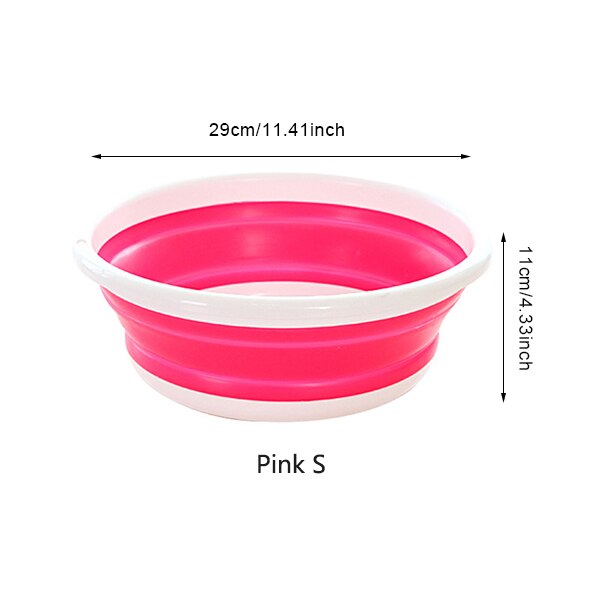 Przenośne umywalki na wolnym powietrzu podróż składana umywalka kempingowa umywalka wiadro misa zlewu domowe składane urządzenia robić oczyszczania akcesoria: różowy S