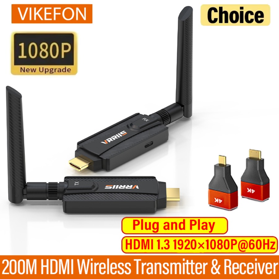 5g 1080p 200m langaton hdmi-videolähetin ja -vastaanotin jatkepakkaus tv-tikkuadapteri tv-boksiin, näyttöön, projektoriin, tietokoneeseen