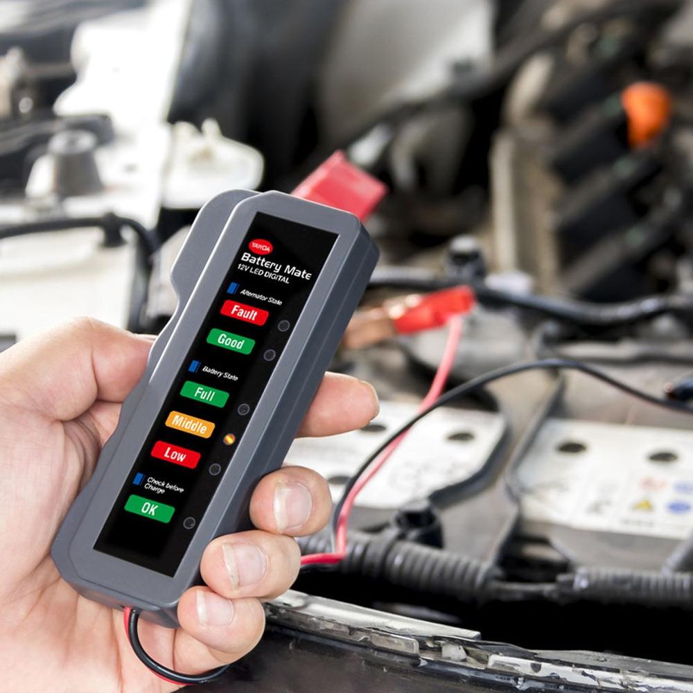 Voiture 12V testeur de batterie testeur de batterie moto batterie voiture testeur de batterie LED affichage avec deux Clips de test