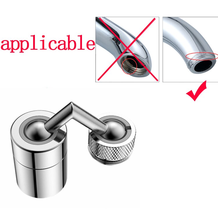 Universal 720 Graden Kraan Filter Hoofd Anti Splash Filter Mobiele Keuken Kraan Waterbesparende Nozzle Spuit Kraan Extender: For external thread