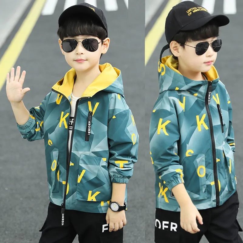 4 5 6 7 8 9 10 11 12 13 Jr Graffiti Kleur Kids Jongen Jassen Voor Lente Herfst Jongens jas Kinderen Windjack Casual Kleding