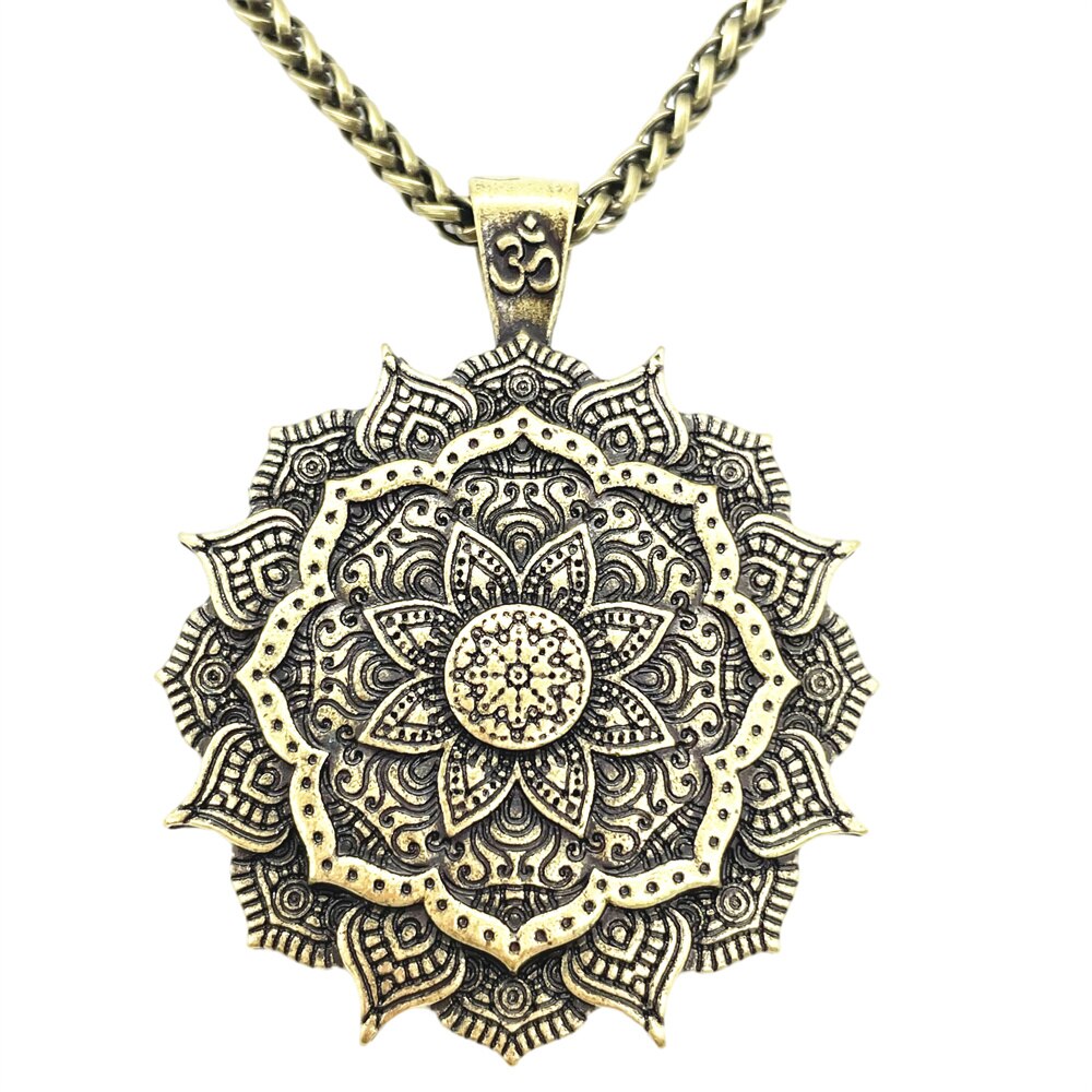 Om Lotus Bloem Mandala Yoga Spirituele Hanger Vrouwen Kettingen Sieraden Valentijn Cadeau