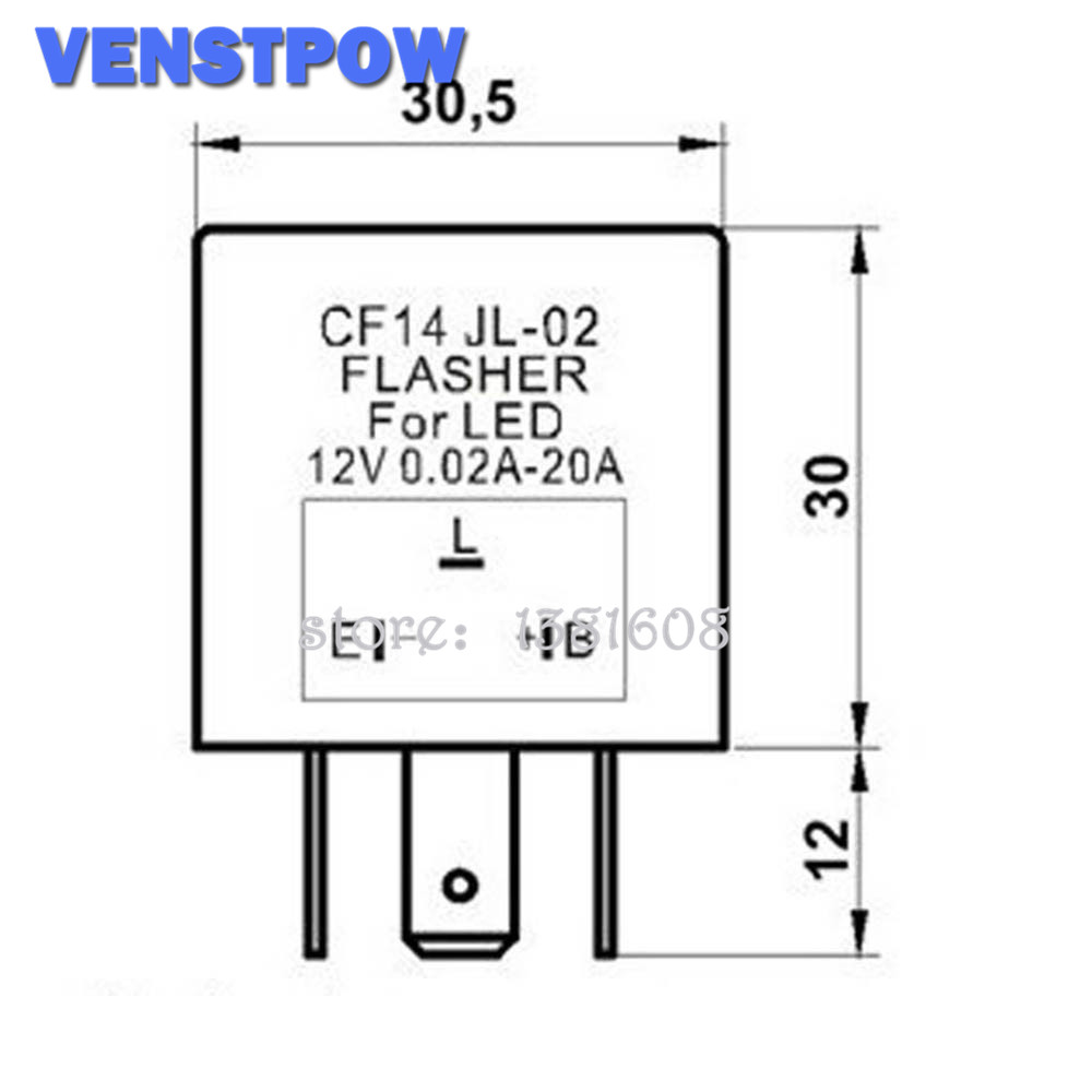 3 Pin CF14 JL-02 Elektronische Auto Flasher Relay Fix LED Light Richtingaanwijzer Hyper Flash Knipperend Licht 12 v DC