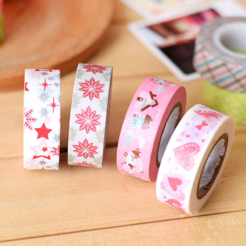 1/2/5Pcs 1.5 Cm 10M Diy Papier Sticky Sticker Decoratieve Washi Tape Bjstore