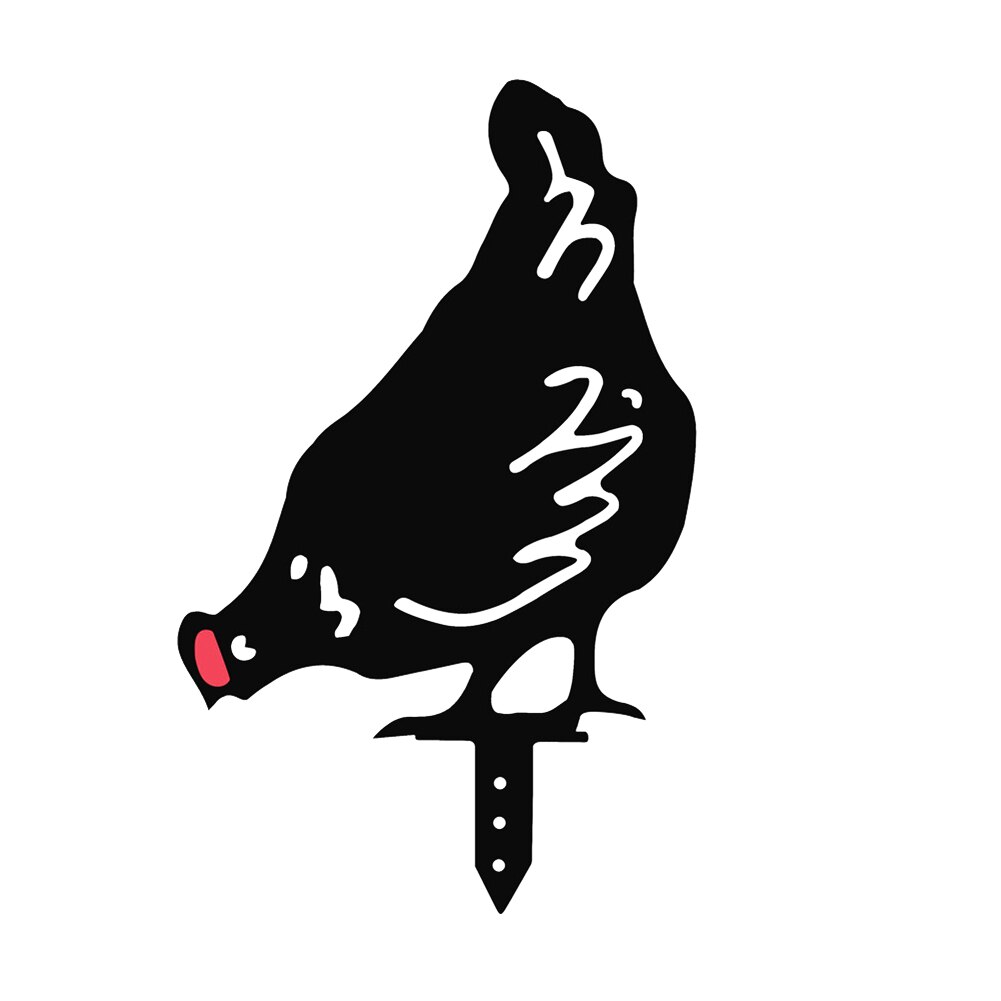 Kip Familie Hen Tuin Decoratie Acryl Hollow Out Kip Familie Tuin Standbeeld Achtertuin Gazon Stakes Kip Yard Art #38: E