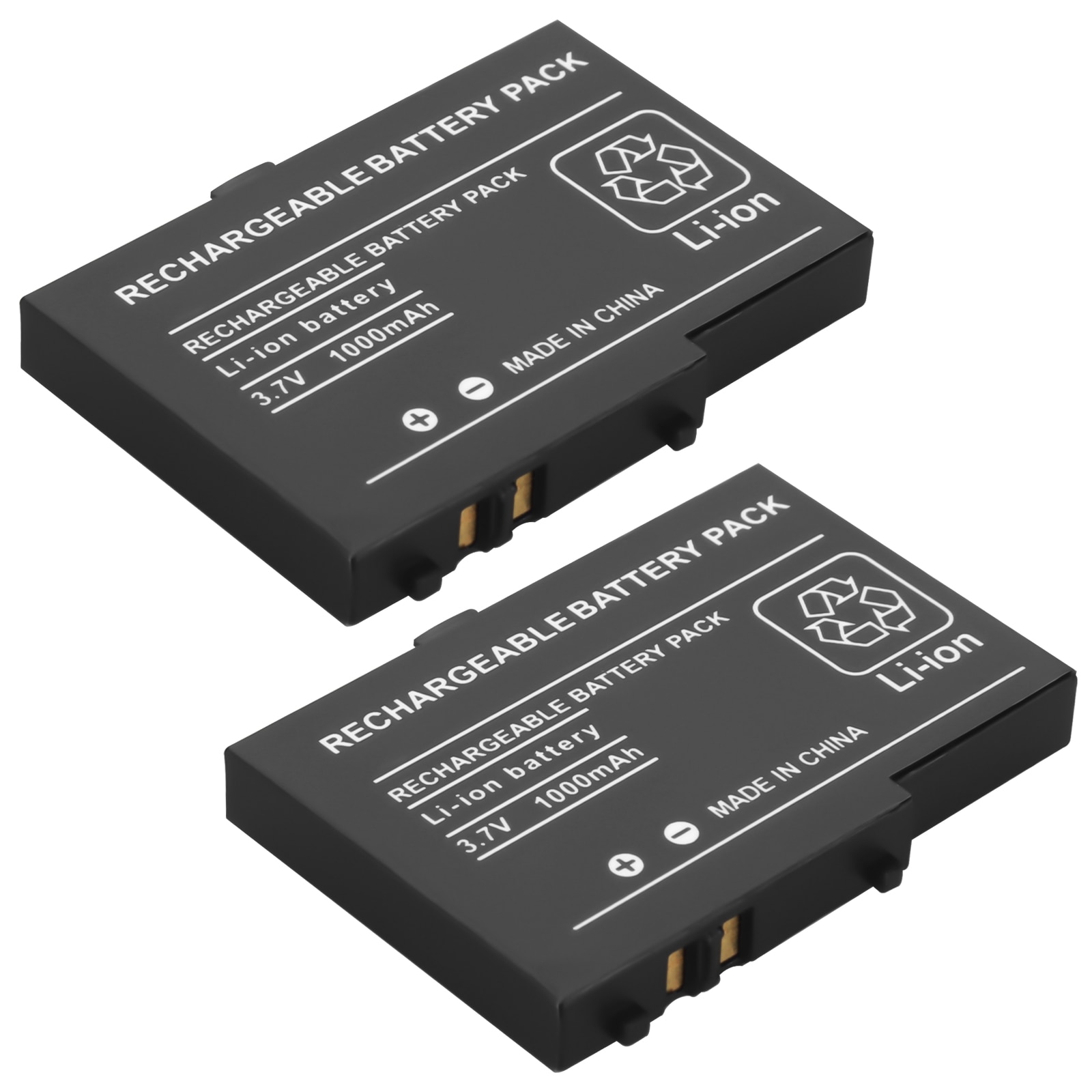 2 batteries Lithium-ion rechargeables, 1000mAh, 3.7V, pour Nintendo DSL NDS Lite