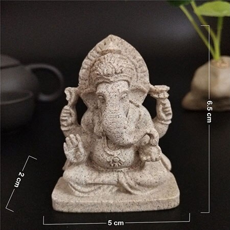 Ganesha buddha statue elefant gud skulptur feng shui ganesh figurer håndlavet håndværk til tilbehør til havehave dekoration: Sandsten