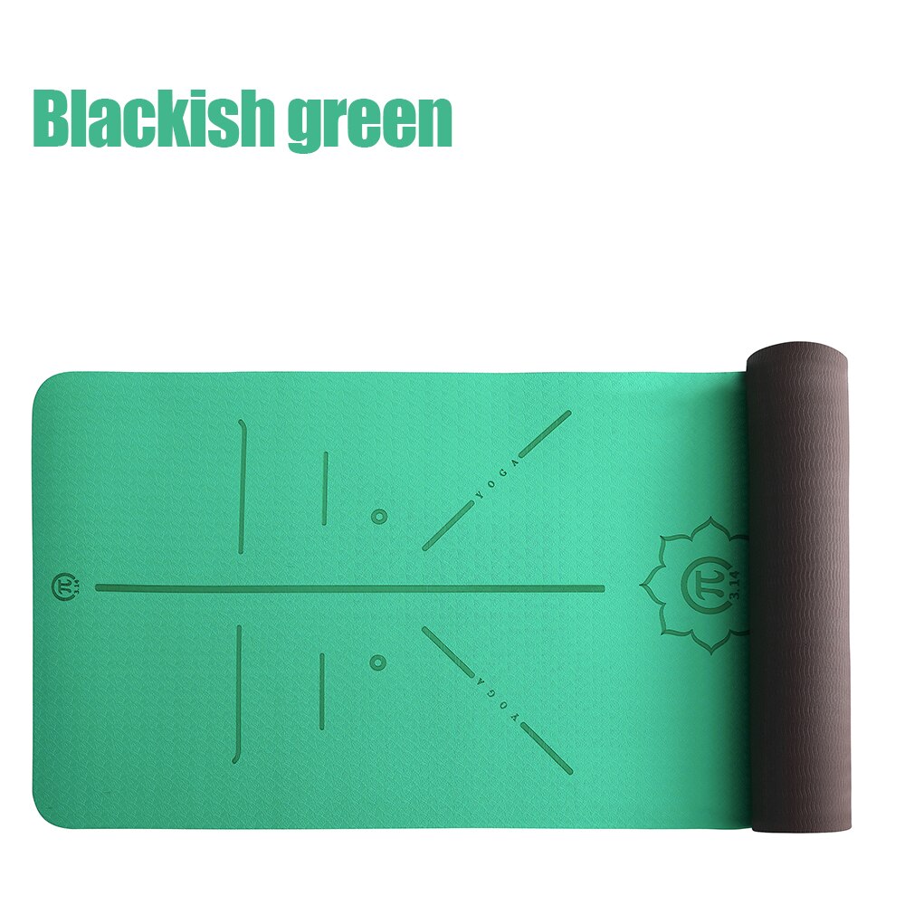 Halkfria yogamattor smaklösa pilates gym träning fitness matta vardagsrum gym matta träningsmattor för nybörjare esterilla yoga  d30: Armégrön