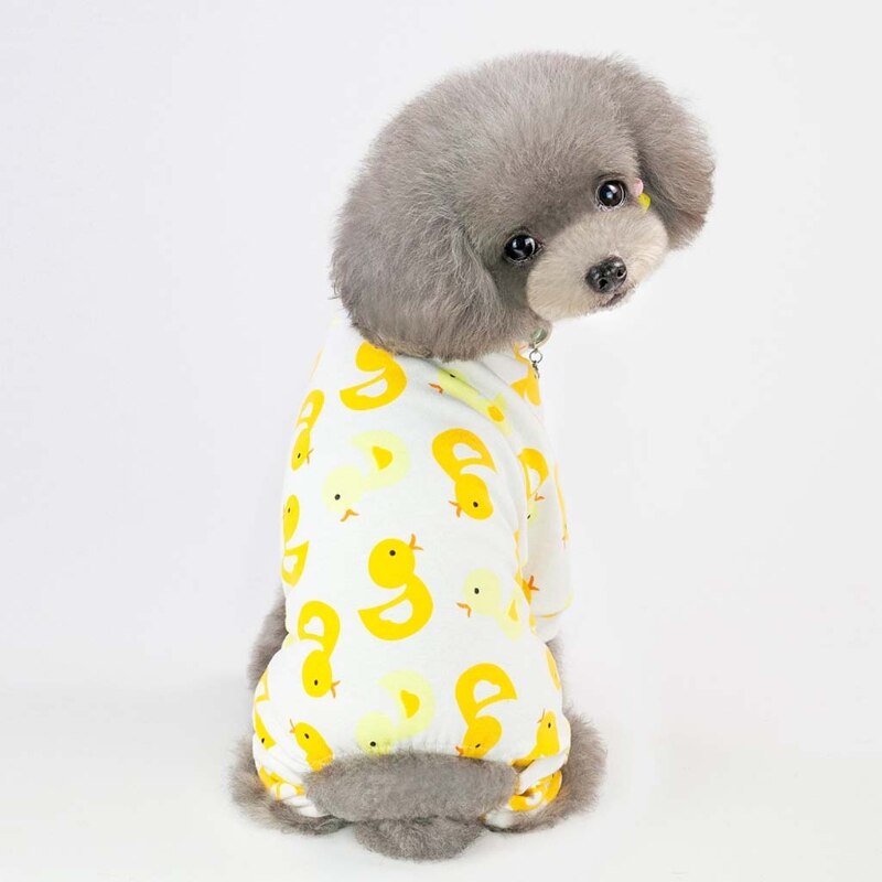 All Seasons Cartoon Print Dog Pajamas Soft Comfortable Puppy Dog Jumpsuit Cute Patterns Pet Rompers Home Wear Pajamas
