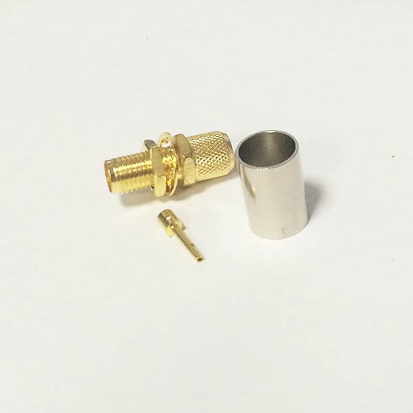 1pc SMA Female Jack Modem Convertor Connector With For LMR300 Straight Goldplated