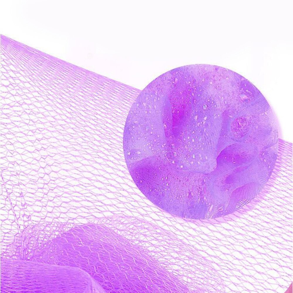 5Pcs Lace Shower Soft Bath Large Mesh Sponge Mesh Pouf Bubble Nets Bath Bathroom Scrub Bath Brushes (Random Color)