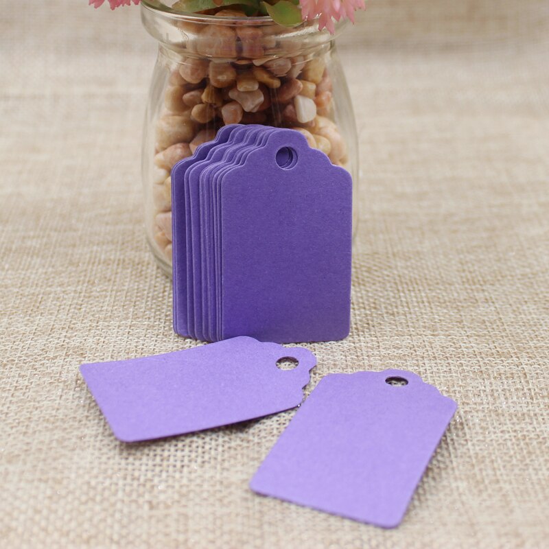 200 stuks 5*3cm beste -seeling diy kraft / wit / paars / marineblauwe papieren labels schelpkop label bagage trouwnotitie blanco prijskaartje