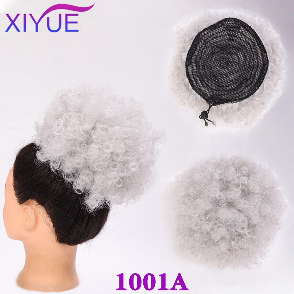 Frange synthétique Afro courte crépue bouclée avec cordon de serrage, Chignon Afro court, queue de cheval crépue bouclée avec frange, Extension capillaire: FB12-1001A