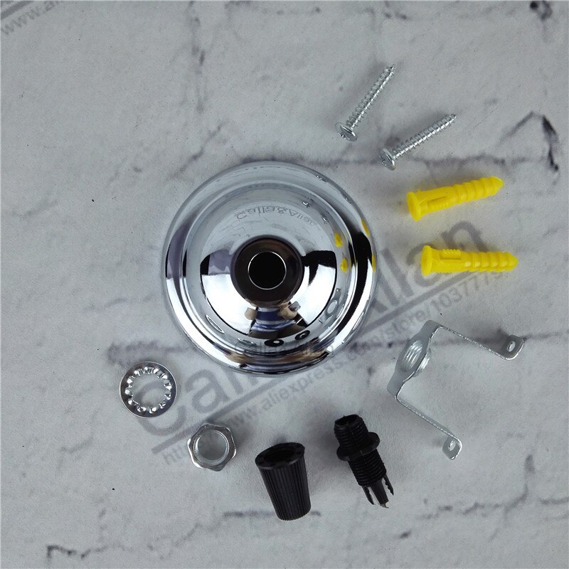 2/4/10pcs/set DIY parts Edison light pendant lamp Part of the ceiling plate D68mm small iron canopy DIY pendant ceiling mount: chrome / 4 pieces