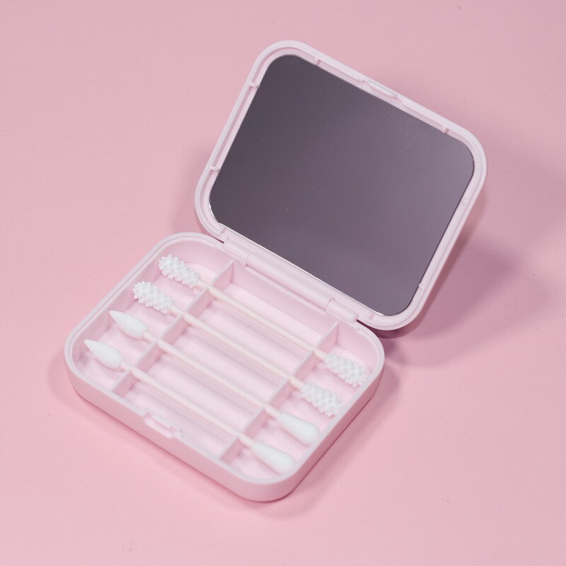 Wielokrotnego użytku wacik czyszczenie uszu kosmetyczne silikonowe pąki waciki dwugłowy silikonowy recykling codzienny makijaż narzędzia: lekki różowy