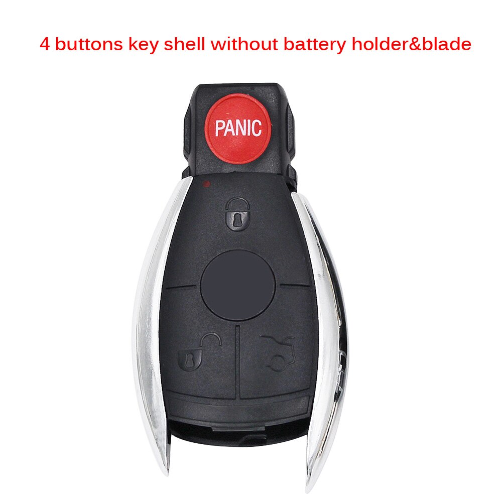 3/4 Button Smart Key Shell for Mercedes Benz W211 A C E G S R SL ML GML CL GL CLS CLA CLK SLK GLK with Battery Holder Small Key: 4B key shell
