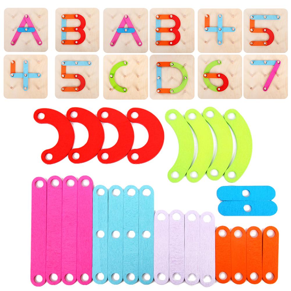 Wooden Letter Number Sorter Puzzle Pegboard Activity Board Educational Kids Toy