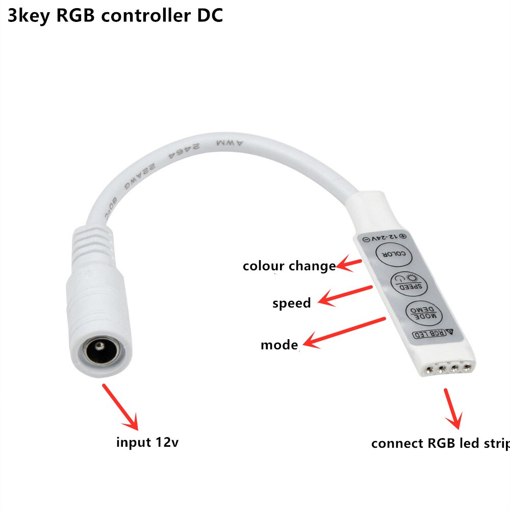 Dc 12v rf fjernbetjening led lys controller dimmer til smd 3528 5050 2835 3014 led rgb farve strip lys: 1 stk forstærker dc