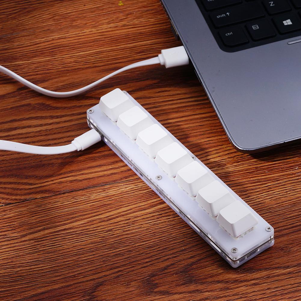 Mini 7 Key Custom OSU Keypad USB Wired White Programmable Macro Mechanical Keyboard For Gaming Working DIY Macropad