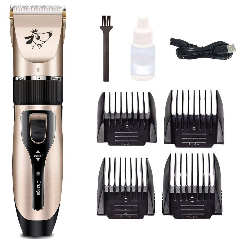 Grooming Kit Rechargeable Pet Grooming Set Dog Cat Hair Trimmer Nail Clippers Kit Accessories Pets Hair Shaver Set Groomer Tool: 1