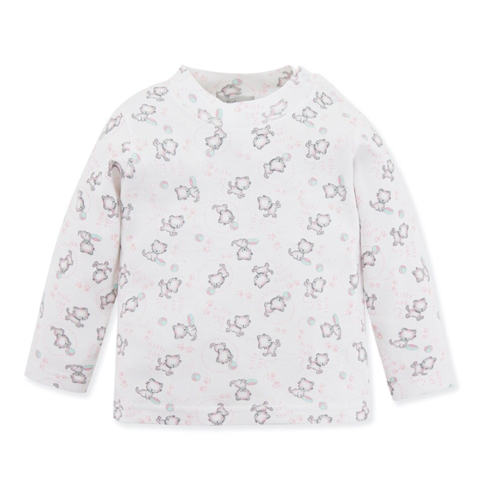 Kavkas Fall Warme Pasgeboren Baby T-shirts Casual Katoen Katten Gedrukt Baby Girl Tops Lange Mouwen Baby Boy Shirt Cartoon Kids tees: SY3019 / 12m