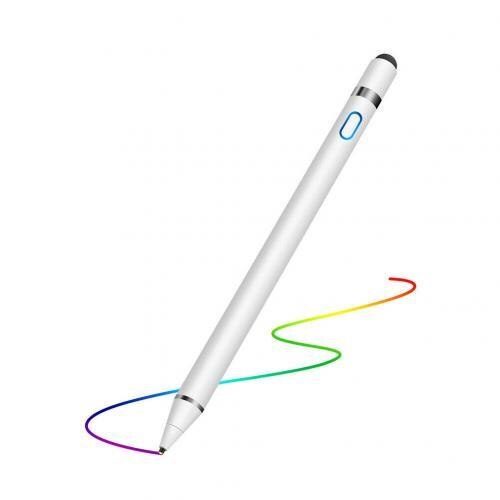 Stylus blyant til apple ipad android tablet pen tegneblyant 2 i 1 kapacitiv skærm touch pen mobiltelefon smart pen tilbehør: Hvid