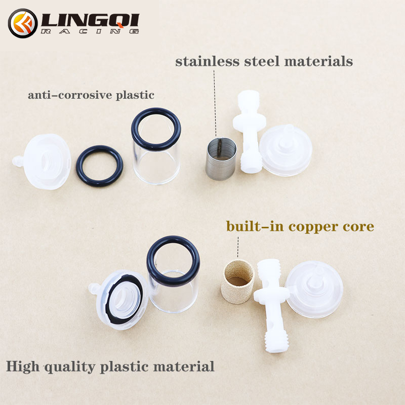 Lingqi-motorer drivstoffilterutskiftning av plast 6mm bensinfiltre for elementtilbehør oljefilterkopp dirt pit bike