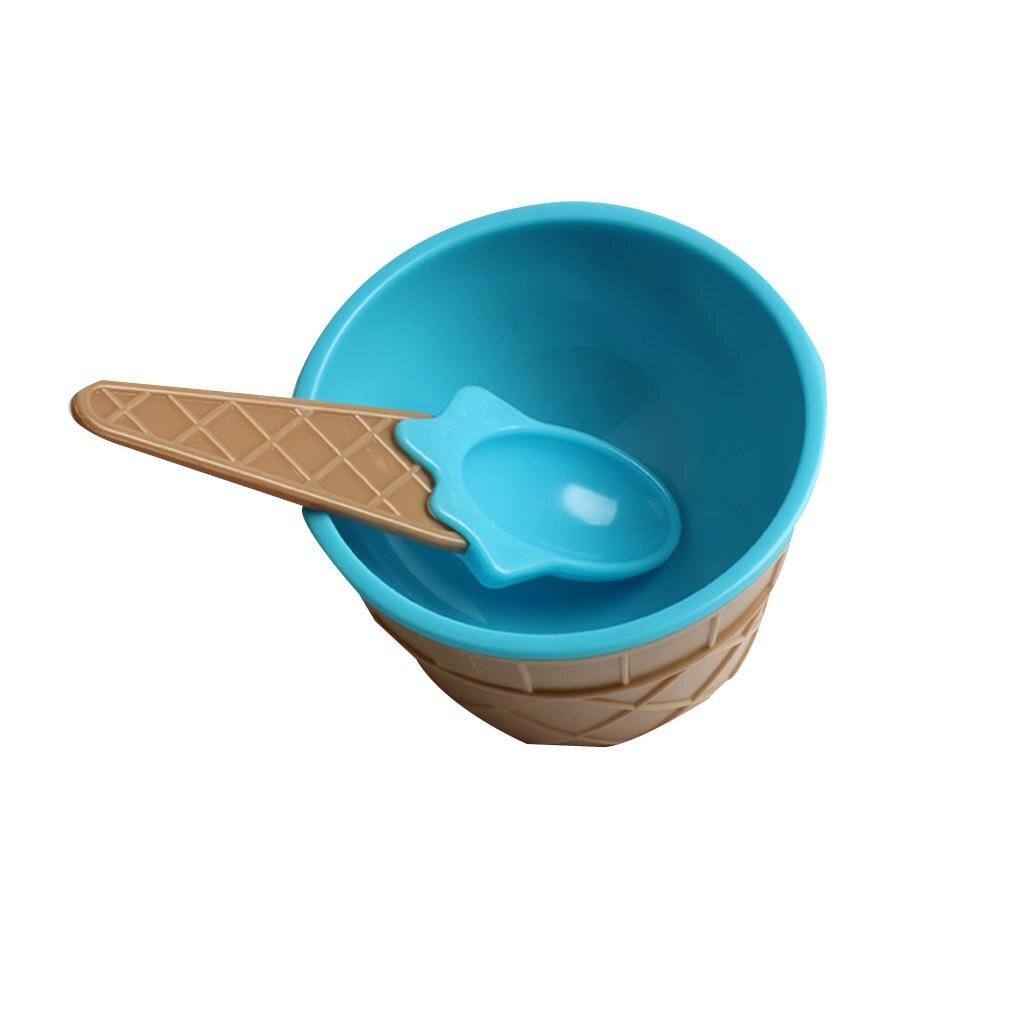 1Set Kids Ice Cream Bowl Spoon Set Durable Children Lovely Dessert Bowl DIY Ice Cream Tools icecream bowl+spoon: NO.3