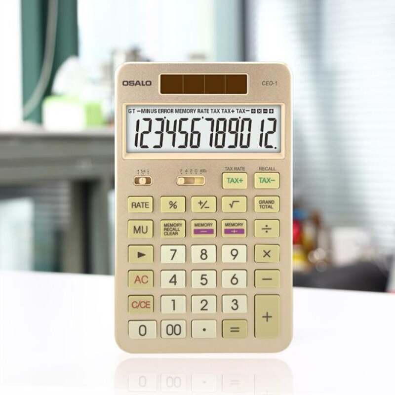 CEO-1 Flat panel calculator business office desktop solar calculator 12-bit display tax calculators