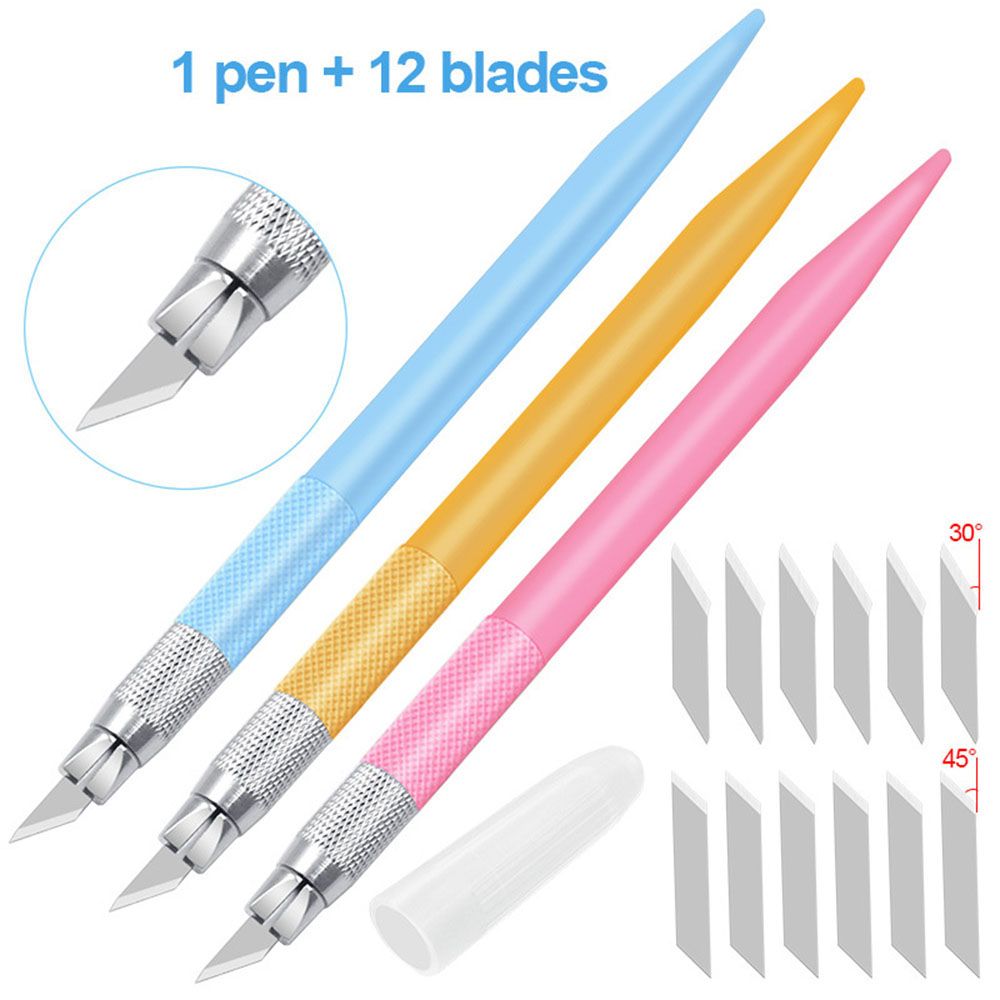 Blade Metal Handle Scalpel Knife Wood Paper Cutter Craft Pen Engraving Cutting Supplies DIY Stationery Utility Knife