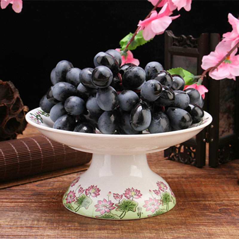 Boeddhistische Huishoudelijke Ornamenten Boeddhistische Levert Boeddhistische Hall Keramische Fruit Schotel Witte Verse Lotus Voor Fruit Schotel 12 Cm Hoge