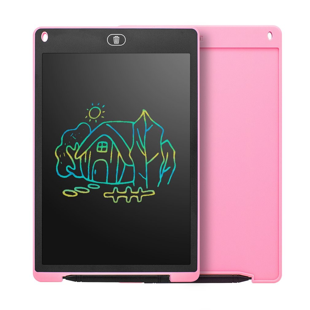 12-inch Portable Smart LCD Writing Tablet Electronic Notepad Drawing Graphics Handwriting Pad Ultra-thin Board: Pink