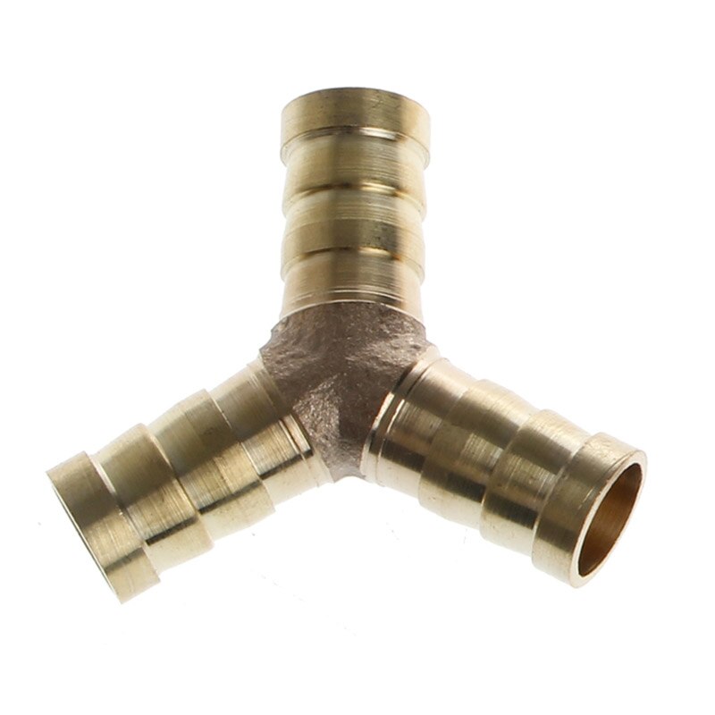 6-16mm Brass Y Piece 3 Way Fuel Hose Joiner Connector For Air Oil Gas: 12mm
