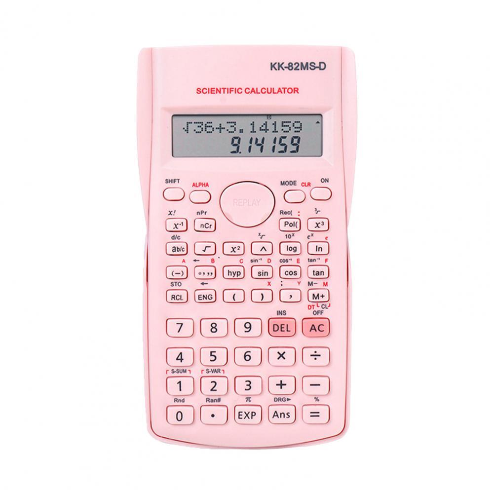 Plastic Handheld Calculator Wide Application 12-Digit Mathematical Electronic Calculator:  Pink