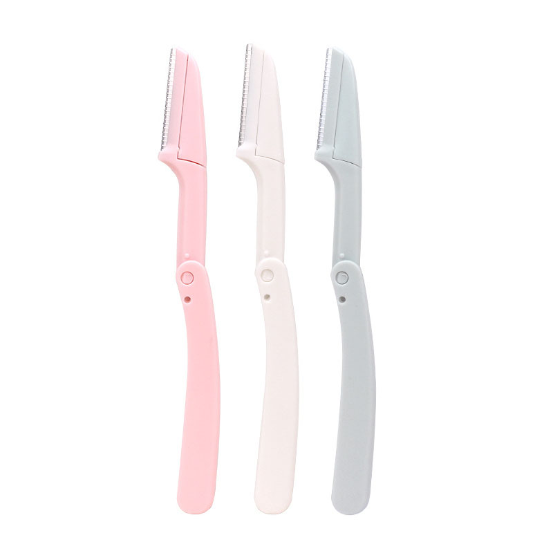 Karsyngirl 3pcs Vouw Wenkbrauw Trimmer Schaar Haar Remover Wenkbrauw Kam Scheermes Wenkbrauw Clip Makeup Tools Gezicht Scheermes voor Vrouwen: Blauw