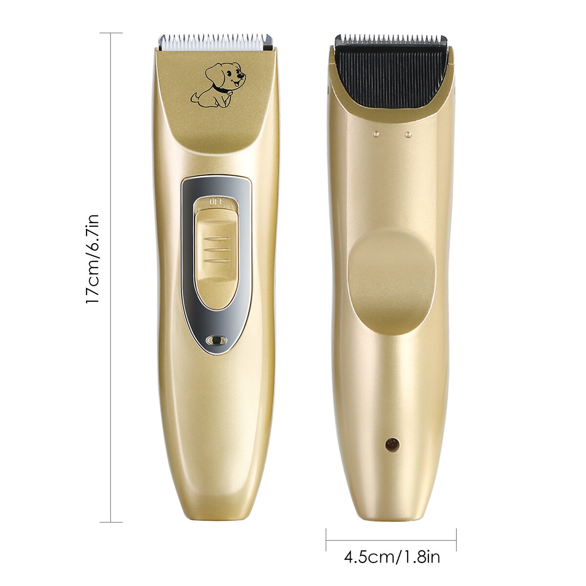 Pet Hair Clipper Low Noise Cordless Rechargeable Electric Dog Cat Grooming Trimming Kit Hair Clippers With AC Power Adapter