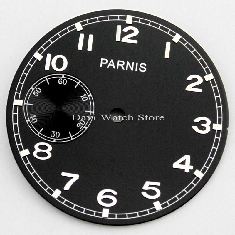 Parnis 38.9mm Zwarte wijzerplaat fit eta 6497 meeuw st36 beweging horloge horloge gezichten