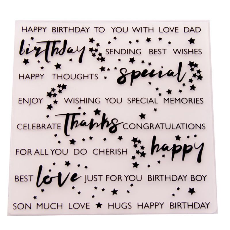Happy Birthday Plastic Embossing Folder Template DIY Scrapbook Photo Album Card