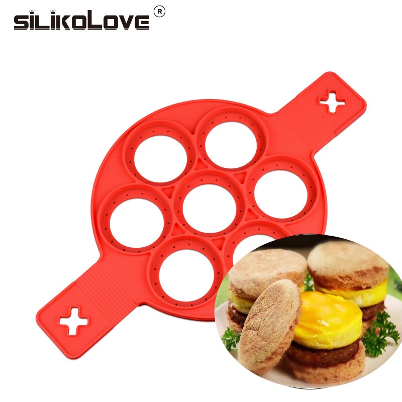 Nonstick Pancake Maker 4 Grids Siliconen Keuken Pancake Mold Ei Koken Tool Gebakken Ei Ring Maker