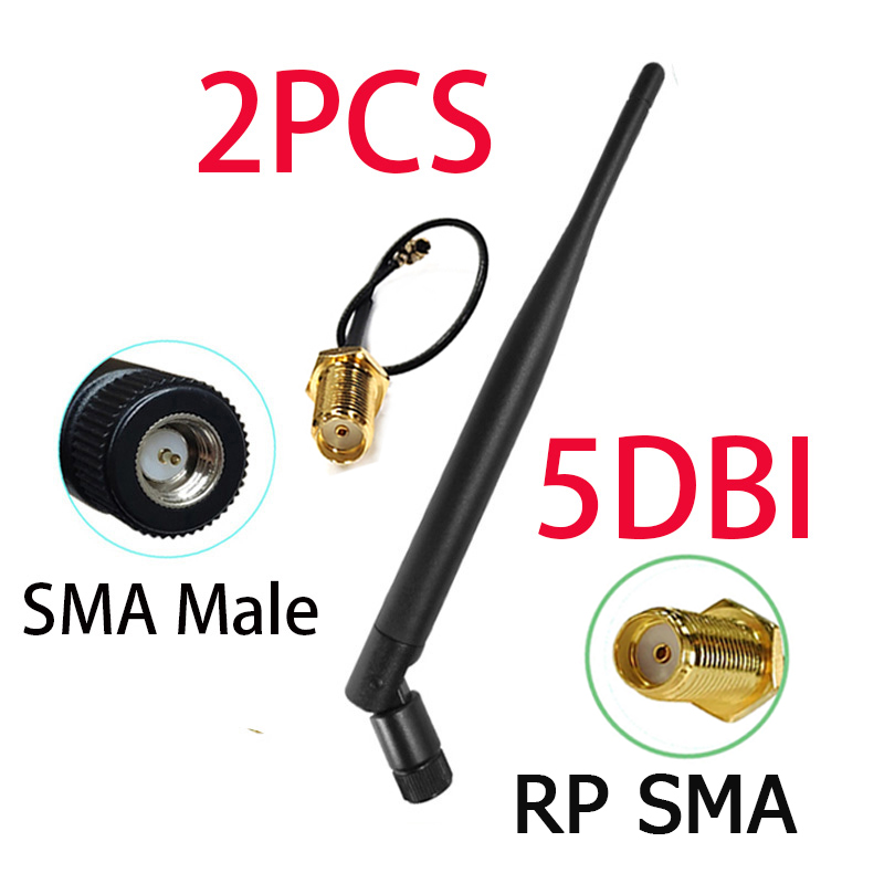 433MHz Antenne LORA LORAWAN 5dbi SMA Stecker 433 IOT antena wasserdichte gerichtet antenne 21cm RP-SMA/u.FL Zopf Kabel: 2Stck  MC