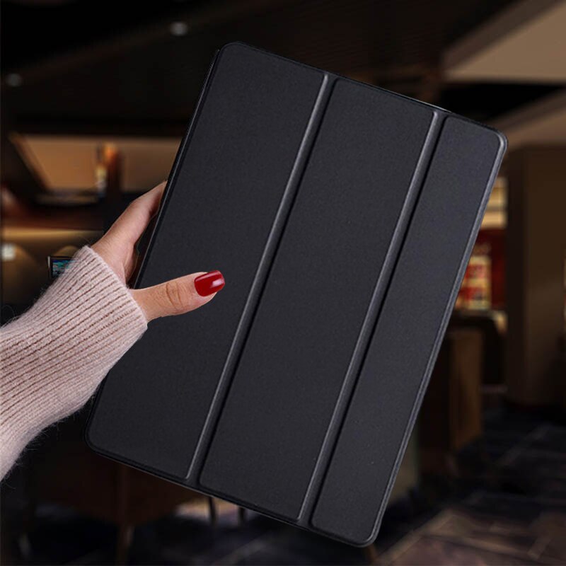 Smart Case for iPad 9.7 fundas Magnetic Pu Leather Stand Smart Cover for iPad 5 6 Air 1 2 5th 6th Generation shell: Black