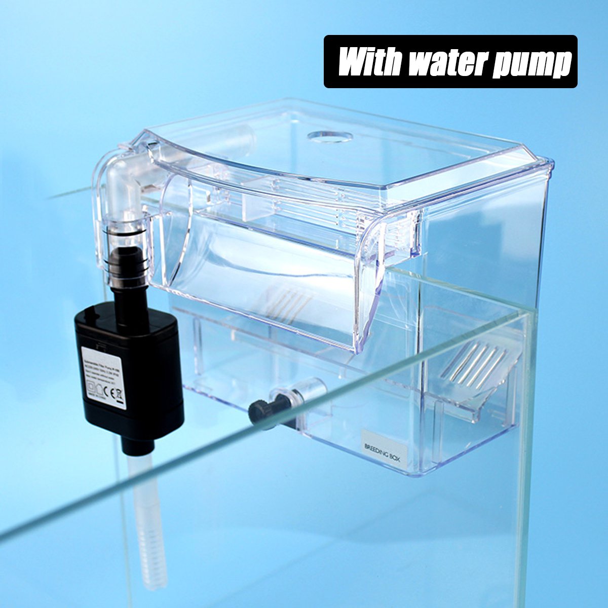 Fish Tank Breeding Hatchery Mini House Incubator Aquarium Transparent Breeder Isolation Hanging Box Reptile Turtle Cage Pump