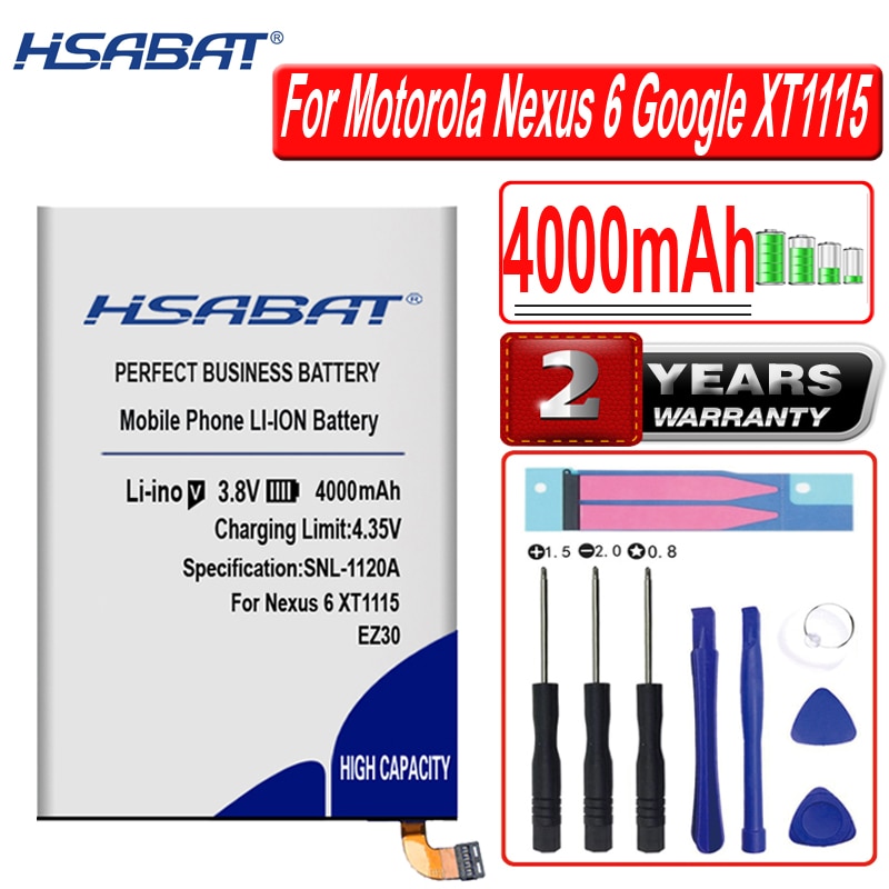 HSABAT EZ30 3900mAh Batterij voor Motorola nexus 6 Google XT1115 XT1110 xt1103 nexus 6 Mobiele Telefoon Batterijen