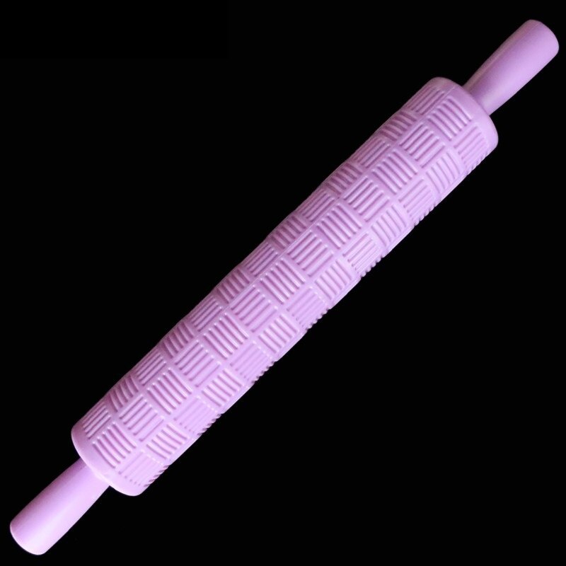 1 Pcs Pastic Non-stick Fondant Rolling Pin Embossing Cake Deeg Roller Decorating Cake Roller Ambachten Diy Bakken Keuken gereedschap: 2