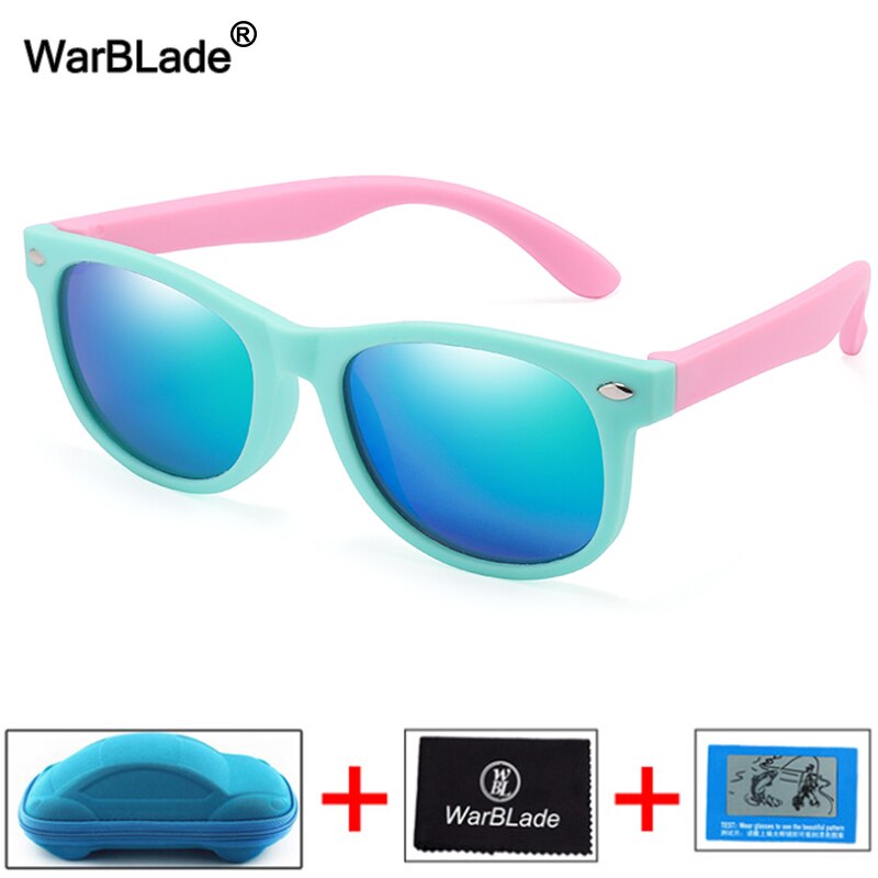 Gafas de sol polarizadas WarBlade para niños, gafas de sol para niños, gafas irrompibles de seguridad de silicona para bebés, gafas UV400 con caja