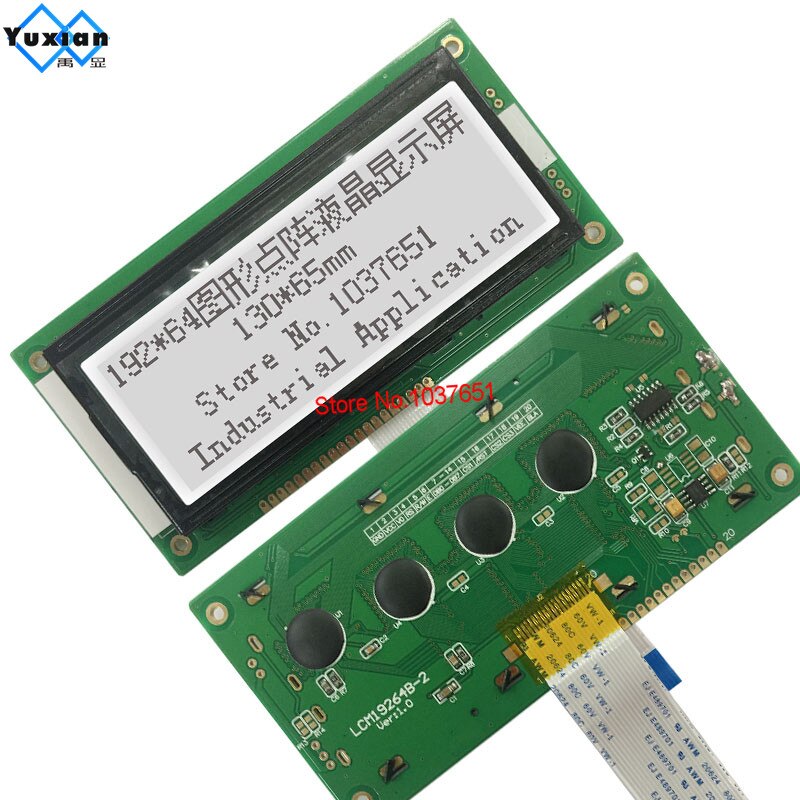 19264 192*64 LCD display module 20pin FFC cable white backlight FSTN 130x65mm 5v s6b0107 0108 LM19264KCC LCM19264B