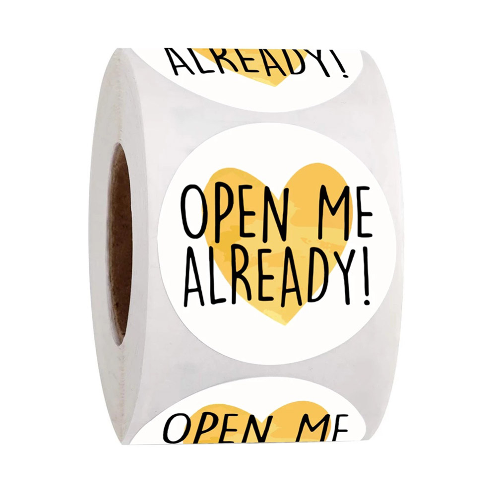 Pegatinas "Open Me ya", pegatina de 1 pulgada de agradecimiento para decoración de caja de , papelería, sobre, postales, etiquetas de sellado, 50-500 Uds.: QY984-500pcs