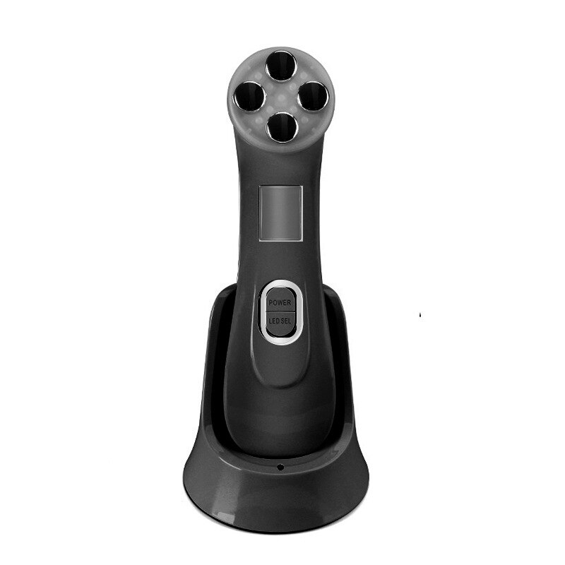 Electric Face Lifting Facial Machine RF EMS Electroporation Mesoterapy LED Light Radio Frequency Skin Firming Tightening Device: Black without box