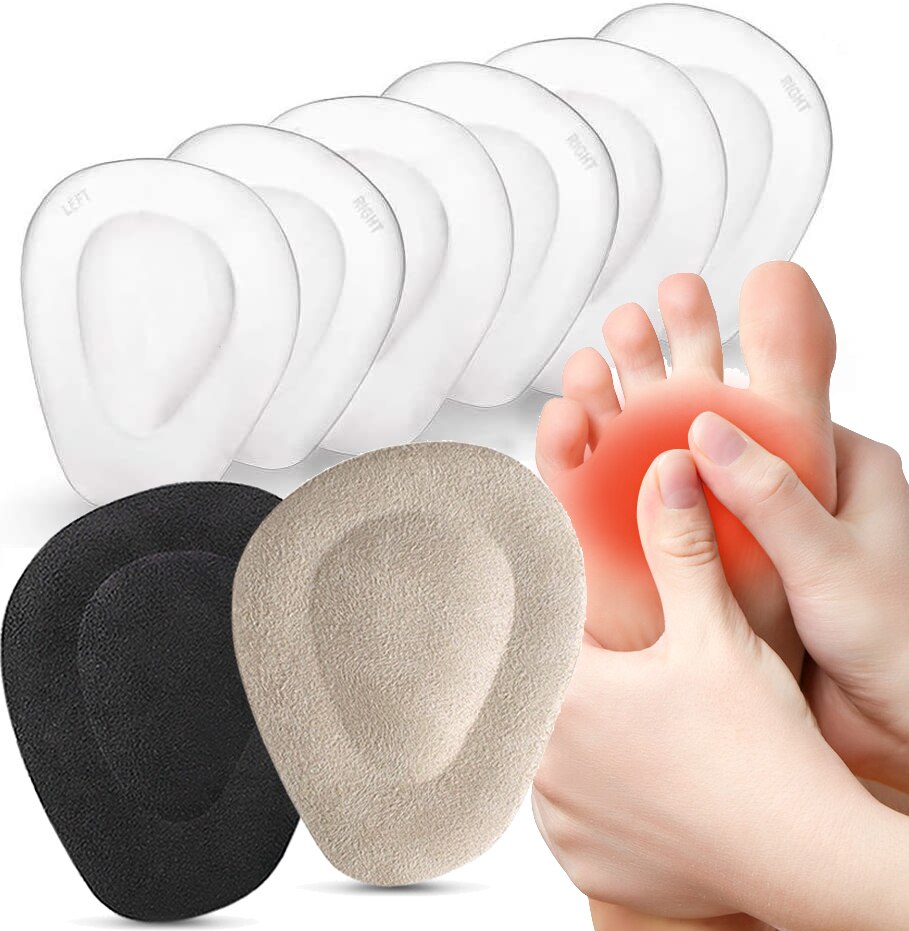 2Pcs Schoen Pads Voorvoet Kussen Siliconen Massage Antislip Hoge Hakken Binnenzool Pijnbestrijding Anti-Slip Middenvoet Voet ondersteuning Zolen