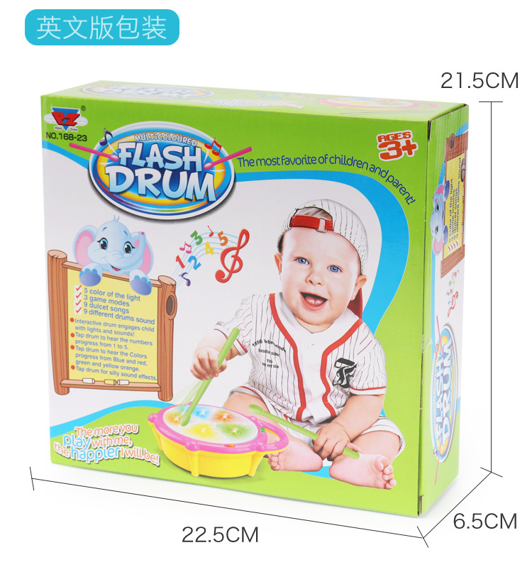 Kleuteronderwijs multifunctioneel handtrommel speelgoed muziekinstrument puzzel lichtgevend speelgoed grensoverschrijdend: Default Title